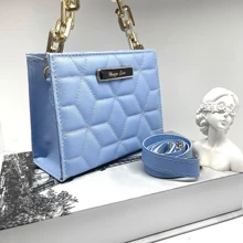 Women's Small Vancouver Crossbody Bag For Party Wedding Graduation Clubbing Thick Chain Strap Luxury - 藍色 - 查看 3