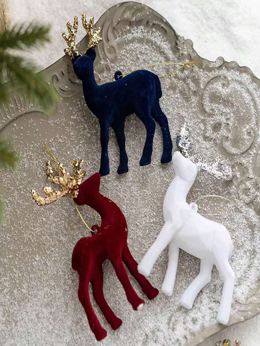 1 đồ trang trí tuần lộc Giáng sinh, đồ trang trí tuần lộc lấp lánh cho cây thông Noel, đạo cụ chụp ảnh Ins - nhiều màu - Xem 1