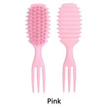 Wet Curly Hair Brush, Defining Curl Hairbrush Soft Nodes Massage, Detangling Black People Round Detangler, Trident Brushes Reduce Hair Pulling & Curl Separation, Shaping And Styling Tools For Women Men Girls - Multicolor - View 11
