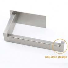 1pc Bathroom Toilet Paper Holder, Self-Adhesive Stainless Steel Roll Paper Holder, Tissue Holder, Perforated Wall Mounted Toilet Paper Holder, Bathroom Roll Paper Holder - Multicolor - View 10