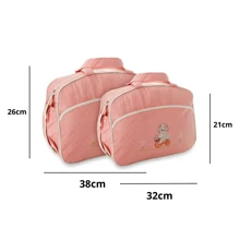 Kit 2 Waterproof Reinforced Maternity Outing Bags For Boy Girl Mother And Baby Cheap - Rosa - Ver 3