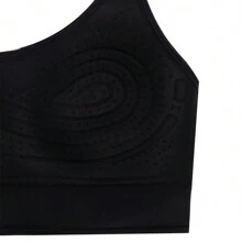 Under Armour Black Sports Bra For Women, Cycling, Fitness, Yoga Training Vest, Style No. 1373858-001