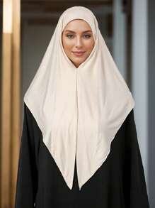1pc Senhoras Casual Cor Sólida Macio Hijab Lenço de Cabeça, Confortável Versátil Xale Para Todas As Estações Faixa de Cabeça Abaya Acessórios Casual Sob Cap Mulheres Véu - cor sólida - Ver 17