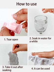 50 pièces Serviette de visage comprimée à usage unique, lingettes démaquillantes portatives pour le voyage