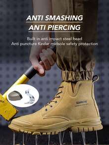 Zapatos de seguridad impermeables para hombre, zapatillas de trabajo, botas industriales resistentes a la perforación con puntera de acero indestructible y protección