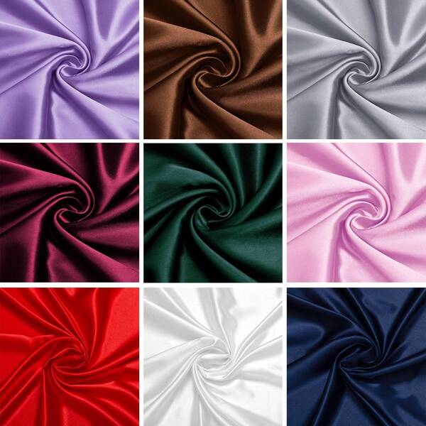 Bridal Solid Satin Fabric By The Yard For Wedding Dress Fashion DIY Crafts Costumes Christmas Decorations Apparel Crafts Drapery Silky & Shiny Satin
