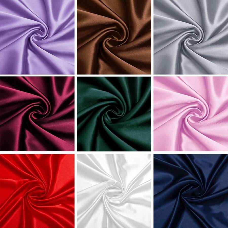 按码出售新娘纯色缎子面料适用于婚纱时尚 DIY 工艺品服装圣诞装饰服饰工艺品窗帘丝滑闪亮缎子