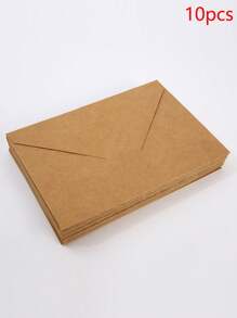 10pcs Kraft Paper/White Card Printed Golden Thank You Cards, Folding Greeting Cards, Kraft Paper Envelopes, Seal Stickers, Multiple Styles And Colors Available,Christmas - Multicolor - View 20