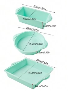 1个/3个/1套 小型圆形和方形硅胶蛋糕模具，不粘DIY烘焙模具，适用于圣诞节、万圣节面包、吐司等，厨房配件 - 彩色 - 查看 16