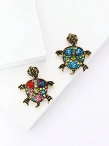 Shiny Rhinestone Turtle Brooches For Women Unisex Animal Pins Multi-Color Available Casual Party Accessories Gifts - Sea Turtles - View 7