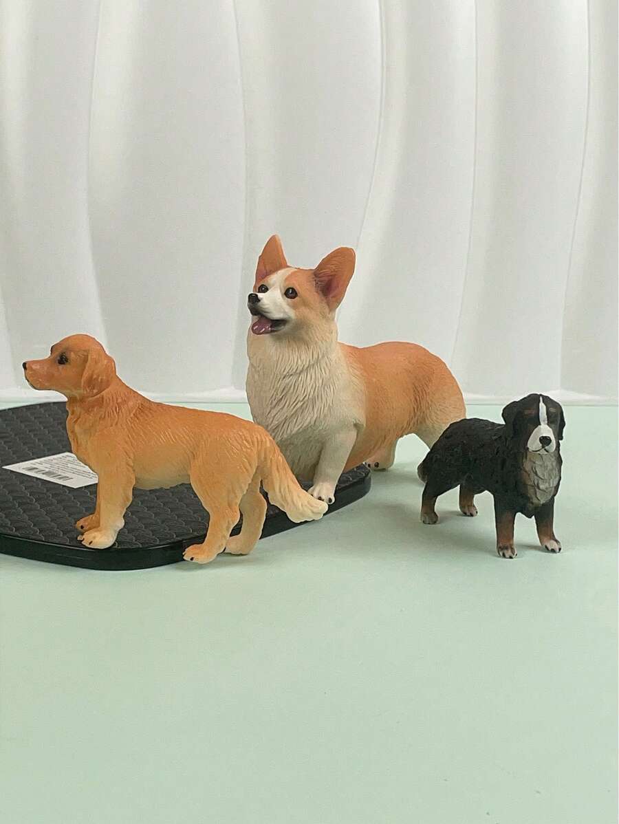 1 pieza Juguete de perro Golden Retriever realista, suave y de peluche - amarillo - Ver 1