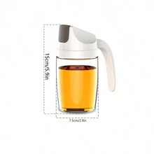 1 Chai dầu thủy tinh, Bình đựng gia vị nhà bếp chống rò rỉ có nắp, Thiết kế đóng mở tự động, Bình đựng dầu & giấm - trắng - Xem 10