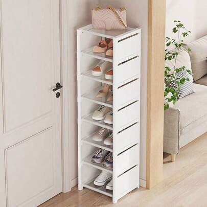 1pc Household Multi-Layer Single Row Shoe Rack, Living Room, School Dormitory Shoe Storage Rack, Can Be Freely Assembled, Home Decoration