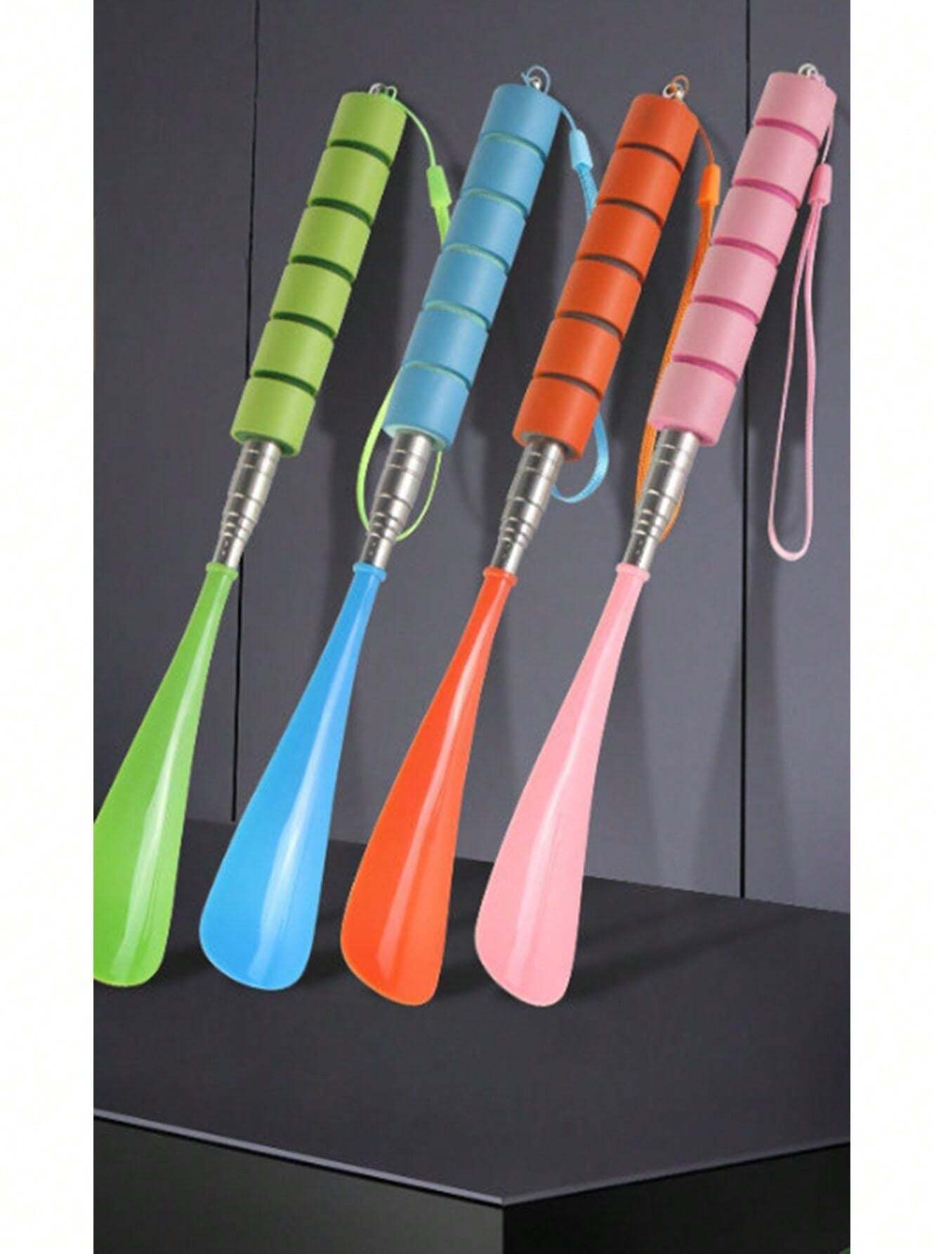 New 1Second Stainless Steel Telescopic Shoe Horn, Long Handle Shoe