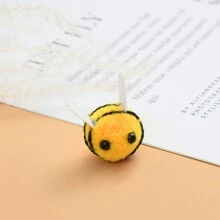 10 piezas Lindos pompones esponjosos en forma de abeja de peluche, accesorios para mochilas, animales de peluche hechos a mano para manualidades, decoración de jardín y adornos navideños