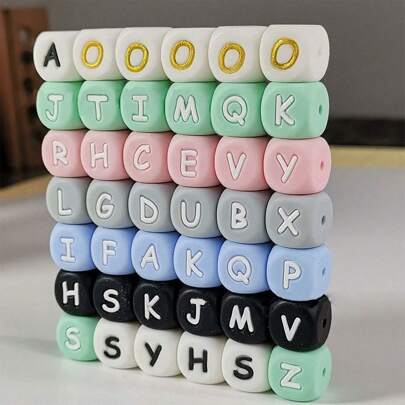 26pcs 12mm Vibrant Mixed Silicone Letter Beads For Creative DIY Handmade Jewelry Making - Perfect For Key Bag Chain, Mobile Phone Chain, Bracelet, And Necklace Crafts - Durable, Waterproof, And Easy To Use Jewelry Supplies