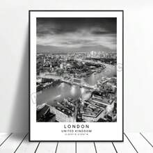 1 minimalistisches Schwarz-Weiß Reiseposter mit Sehenswürdigkeiten aus Paris, London und Rom, Wandbild-Muster, Wohndekoration Geschenk, rahmenlos auf reiner Leinwand - Verschiedenfarbig - Übersicht 33