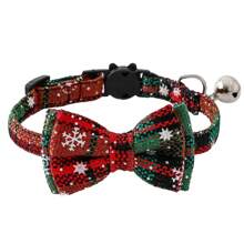 New Arrival Detachable Bow-Knot Christmas Pet Collar, Adjustable Medium/Large Pets Xmas Colored Bow Tie Bell Necklace