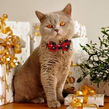 New Arrival Detachable Bow-Knot Christmas Pet Collar, Adjustable Medium/Large Pets Xmas Colored Bow Tie Bell Necklace