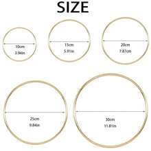 10-30cm Iron Hoop - Wedding Flower Wreath - Dreamcatcher Decor - Silver - View 7