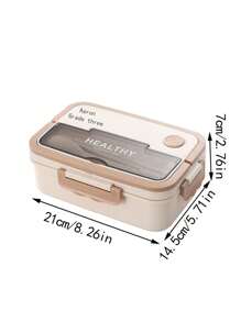 1pc Customized Text Logo Bento Box With Compartments, Microwave Friendly Lunch Box, Plastic Portable Food Container