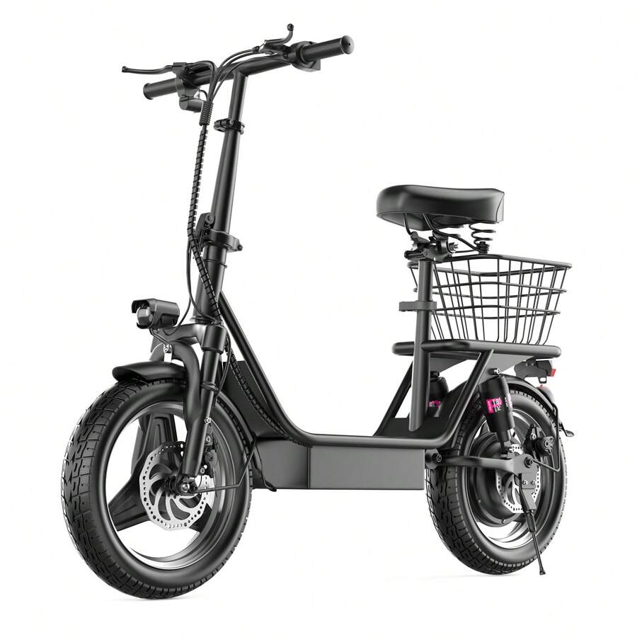 Electric Scooter For Adults - 20mph Speed, 500W Peak Power 30Miles Long Range, Comfortable Seat, Dual Disc Brakes, And Portable Design For Commuter, Travel, And Urban Cruising - Black - View 1