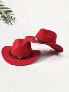 2 件男女通用刺绣牛头装饰波西米亚风牛仔/女牛仔软毡软呢帽，适合户外、休闲、4 季 - 多色 - 查看 15