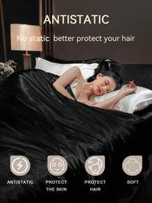 2/3件套纯色被套套装，床上用品套装，时尚简约被套，拉链封口，四角系带，柔软透气的超细纤维被套，轻盈丝滑，是复活节、母亲节、节日礼物的理想之选，四季皆宜，床上用品套装，柔软舒适的被套，家居装饰，提供单人/双人/特大号尺寸，包含1个被套和1/2个枕套。 - 黑色 - 查看 7