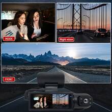 Nuokaiqi Dual Lens 1080P HD Car DVR Wide Angle Night Vision Driving Recorder Front And Inside Simultaneous Recording Hidden Design - Black - View 4