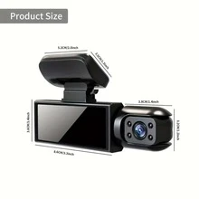 Nuokaiqi Dual Lens 1080P HD Car DVR Wide Angle Night Vision Driving Recorder Front And Inside Simultaneous Recording Hidden Design - Black - View 3