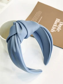 1 pezzo Fascia per capelli di nuova europea e americana con texture INS, nastro di raso, accessorio per capelli, cerchietto ampio annodato, ideale per uscire, feste, accessori per capelli