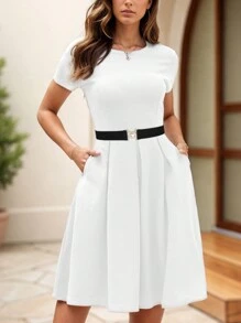 Plus Size Elastic Women Belts 1 PC Fashionable Y2K 1.2inch Thin Skinny Black Casual Waistband Belts With Golden Silvery Buckle For Jeans Dresses Coat Pants Valentine's Day Gift Accessories Summer, School Fall, Autumn, Halloween - Multicolor - View 5