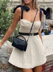 Plus Size Elastic Women Belts 1 PC Fashionable Y2K 1.2inch Thin Skinny Black Casual Waistband Belts With Golden Silvery Buckle For Jeans Dresses Coat Pants Valentine's Day Gift Accessories Summer, School Fall, Autumn, Halloween - Multicolor - View 4
