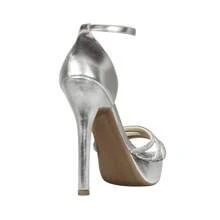 Luiza Sobreira Silver Rhinestones 14cm Thin High Heel Platform Mod. 2236 - Bạc - Xem 3