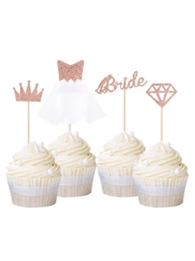 1 Peça Brilhante "Noiva a Ser" Véu de Tule Coroa com Coração de Diamante Enfeite de Bolo de Casamento, Adequado para Chá de Panela, Casamento, Festa, Decoração de Sobremesa de Feriado, Decoração de Bolo de Aniversário