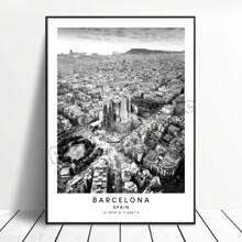 1 minimalistisches Schwarz-Weiß Reiseposter mit Sehenswürdigkeiten aus Paris, London und Rom, Wandbild-Muster, Wohndekoration Geschenk, rahmenlos auf reiner Leinwand - Verschiedenfarbig - Übersicht 28