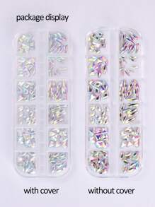 12pcs Crystal Nail Art Rhinestones, AB Color Asymmetric Mixed Shapes Glass Gems, Shiny Sequins, Suitable For Summer Nail Salon Design, DIY Nail Jewelry Accessories Nails Nail Supplies Nail Charms - Multicolor - View 7