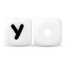 10 pezzi/26 pezzi Perline in silicone da 12 mm con base bianca e lettere nere per realizzare bracciali, portachiavi fai-da-te e per la creazione di gioielli