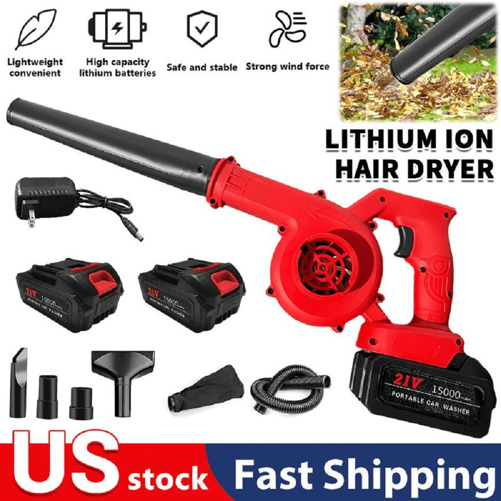 Cordless Leaf Blower For Dewalt 20V Max BatteryJobsite Air Blower With Brushless Motor,VariableSpeed Up To 2000 RPM,2-In-1 Handle ElectricBlower And Vacuum Cleane - màu đen - Xem 1