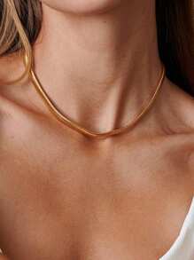 [项链+手链]经典简约设计 5 毫米不锈钢项链和手链金色银色可选链条颈链适合女性日常佩戴 - Jewelry - 查看 11