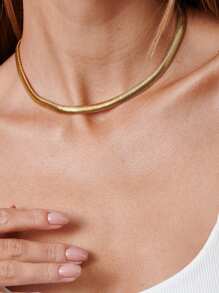 [项链+手链]经典简约设计 5 毫米不锈钢项链和手链金色银色可选链条颈链适合女性日常佩戴 - Jewelry - 查看 6