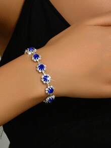 1 Bộ trang sức thời trang tối giản pha lê toàn bộ - Dây chuyền, Hoa tai, Vòng tay - Thích hợp để đeo hàng ngày và dự tiệc - Bộ trang sức hoa nhỏ - Xem 20