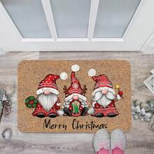 1 Peça Tapete De Porta Com Tema De Natal, Antiderrapante, Lavável, Tapete De Porta De Inverno Para Decoração De Entrada Interna E Externa