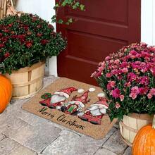 1 Peça Tapete De Porta Com Tema De Natal, Antiderrapante, Lavável, Tapete De Porta De Inverno Para Decoração De Entrada Interna E Externa