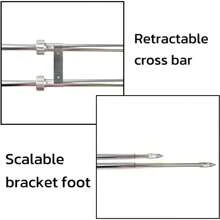 Aluminum Alloy Fishing Rod Tripod, Foldable Carp Fishing Bivvy Pole Rest, Includes 1 Tripod, 10 U/V Rest Heads, 1 Case