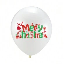 24 globos navideños de 12 pulgadas con diseños de Papá Noel, renos, trineo, copos de nieve y árbol de Navidad, decoración festiva para fiestas de Navidad y Halloween - Multicolor - Ver 3