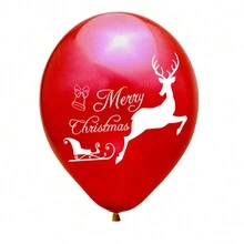 24 globos navideños de 12 pulgadas con diseños de Papá Noel, renos, trineo, copos de nieve y árbol de Navidad, decoración festiva para fiestas de Navidad y Halloween - Multicolor - Ver 2
