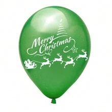 24 globos navideños de 12 pulgadas con diseños de Papá Noel, renos, trineo, copos de nieve y árbol de Navidad, decoración festiva para fiestas de Navidad y Halloween - Multicolor - Ver 6