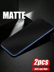 2pcs Anti-Fingerprint, Anti-Spy, Anti-Scratch Matte Tempered Glass Screen Protector, Compatible With Iphone X/XR/11/12/13/14/15/16 Series, Provides Privacy Protection Gift For Birthday, Family, Friends Phone Screen Protector, Phone Accessories - Black - View 9