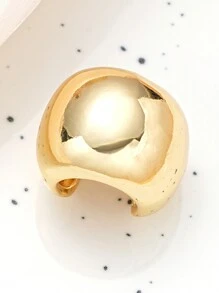 2/3/4pcs Simple Metal Geometric Clip-On Earrings Set, Gifts For Women, Couples, Friends, Vacation, Daily Wear - Yellow Gold - View 8